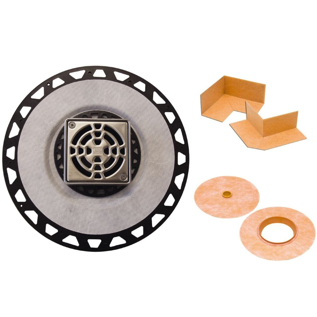 Schluter KERDI-DRAIN ABS 2 FLANGE  4 GRATE STN STEEL Product Photo