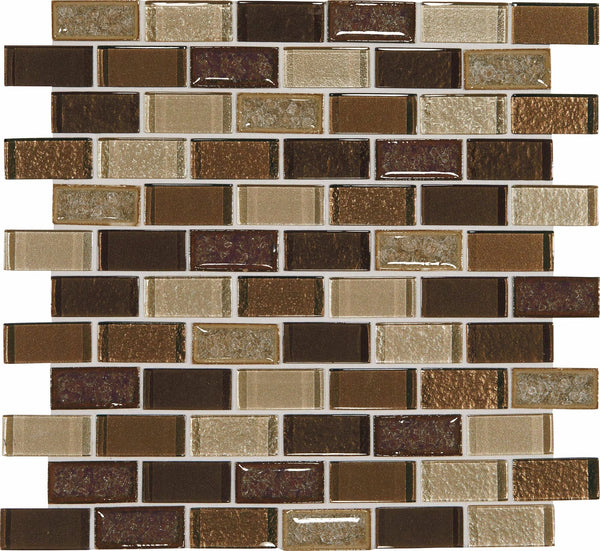 Daltile Crystal Shores Copper Coast CS97 Brick Joint Mosaic 2"x1" Swatch 2
