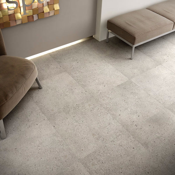 Daltile Industrial Park Light Gray IP07 12"x24" Room Scene
