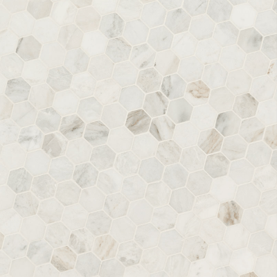 MSI Arabescato Venato White 2" Hexagon Honed