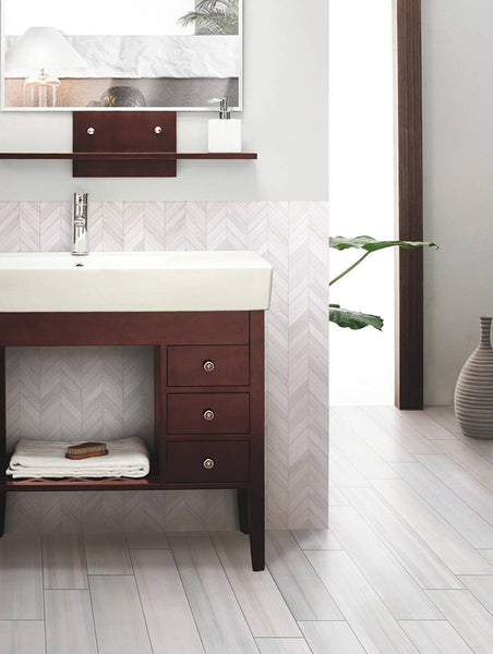 Watercolor Porcelain Tile Collection Bianco - 12"x24" Tile - FloorLife