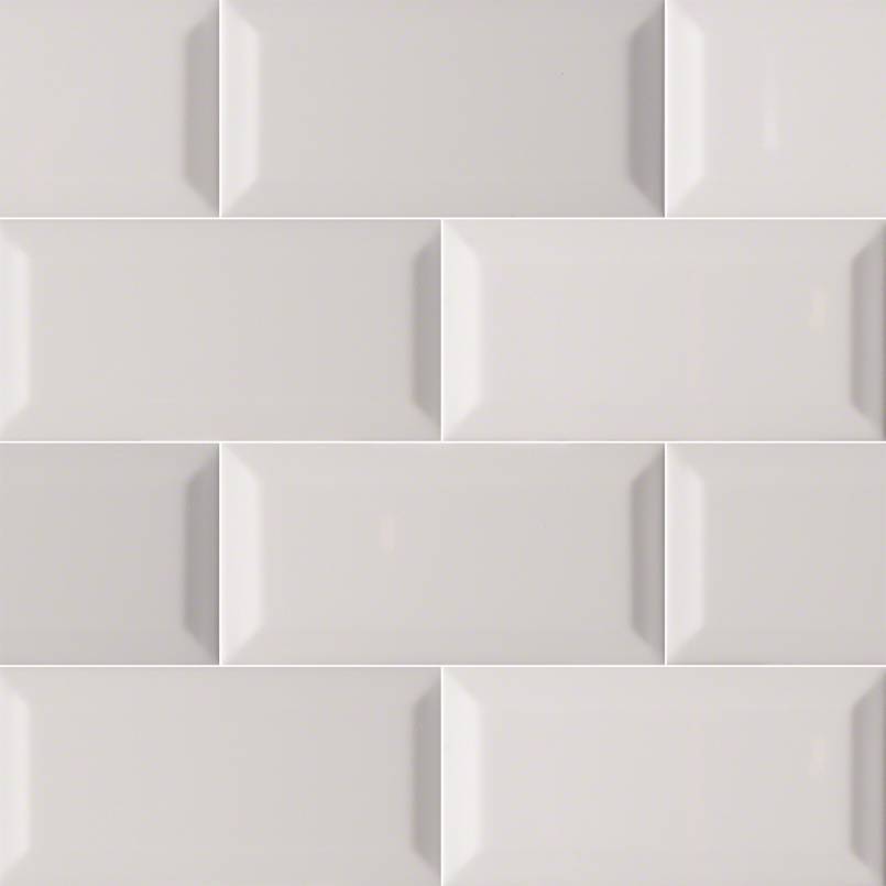 Domino Ceramic Tile Collection Gray Glossy Subway Tile Beveled - 3"x6" - FloorLife