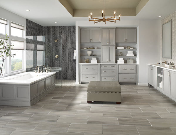 Watercolor Porcelain Tile Collection Grigio - 12"x24" Tile - FloorLife