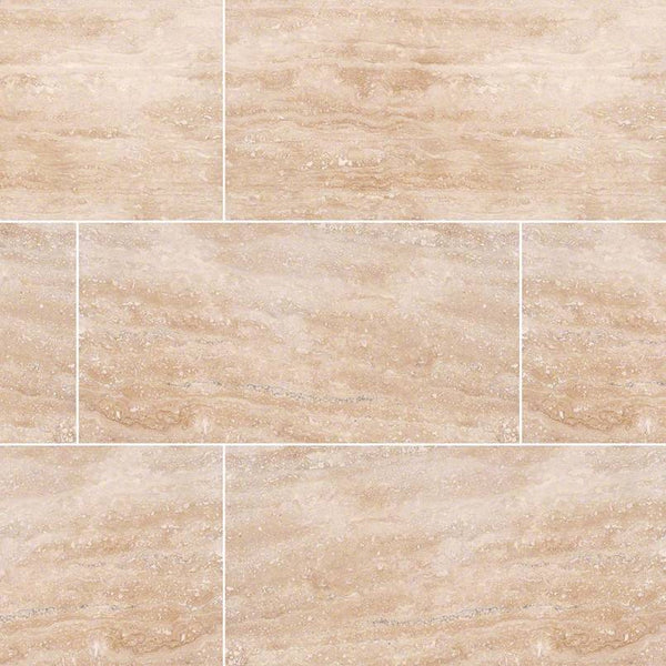 Travertine Tile Collection Ivory Vein Cut 12"x24" - FloorLife