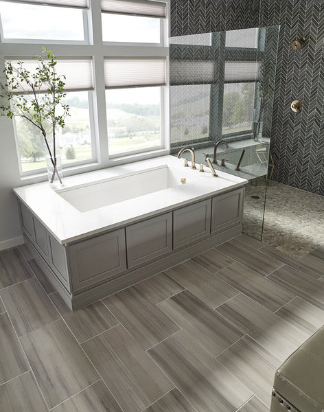 Watercolor Porcelain Tile Collection Graphite - 12"x24" Tile - FloorLife