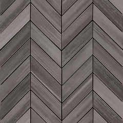 Watercolor Porcelain Tile Collection Graphite- 12"x15" Chevron Mosaic - FloorLife