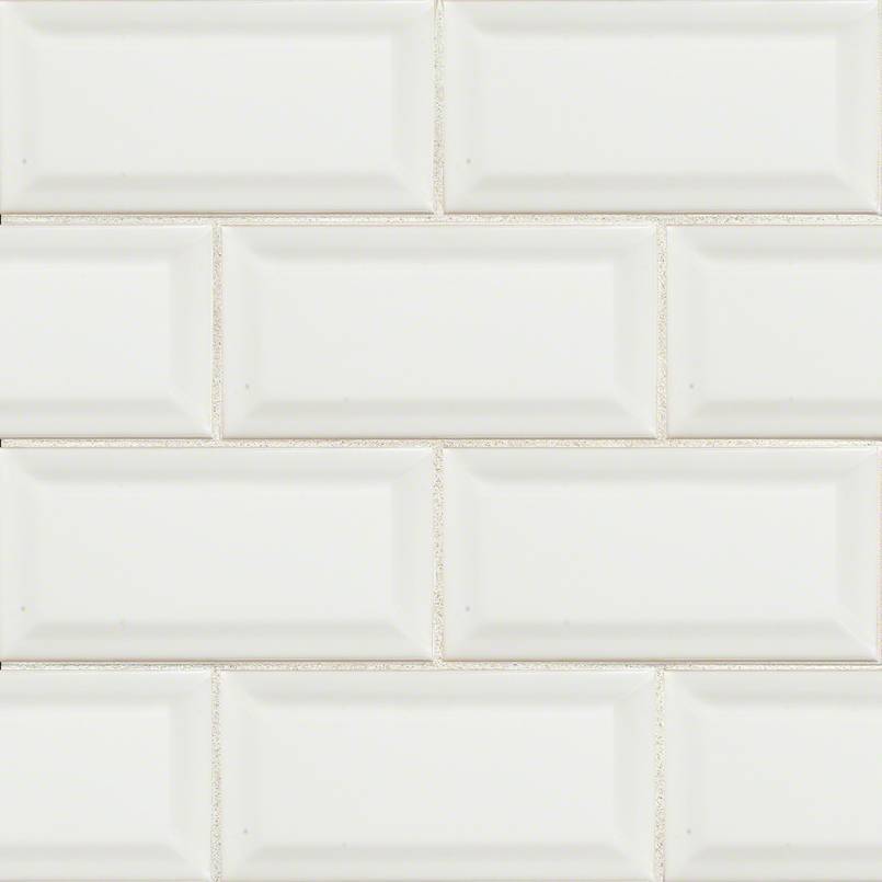 Domino Ceramic Tile Collection White Glossy Beveled - 3"x6" - FloorLife