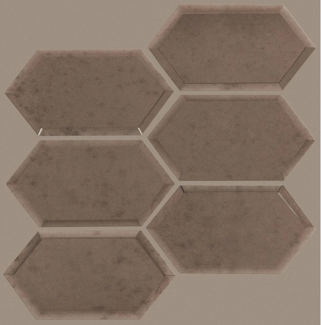 Shaw Tile Lucerne Antique Bronze Hexagon Beveled Mosaic