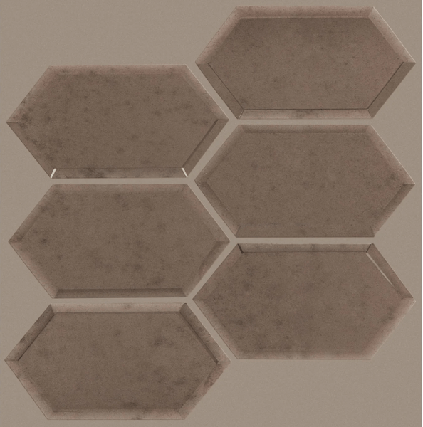 Shaw Tile Lucerne Antique Bronze Hexagon Beveled Mosaic