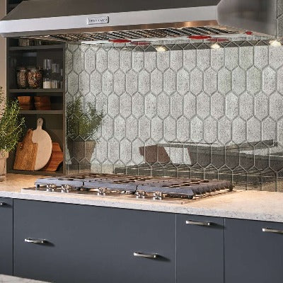 Shaw Tile Lucerne Antique Silver Hexagon Beveled Mosaic