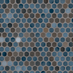 MSI Azul Glossy Penny Round Mosaic Porcelain Tile