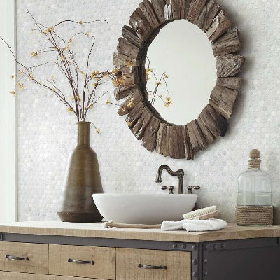 Shaw Tile Chateau Penny Round Mosaic Bianco Carrara