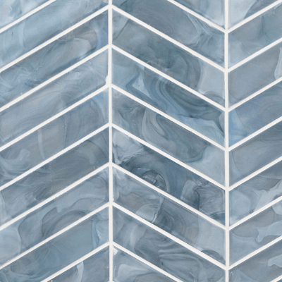 MSI Blue Shimmer Chevron Tile