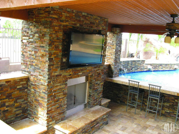 MSI Ledgestone Veneer - California Gold Panel - Splitface