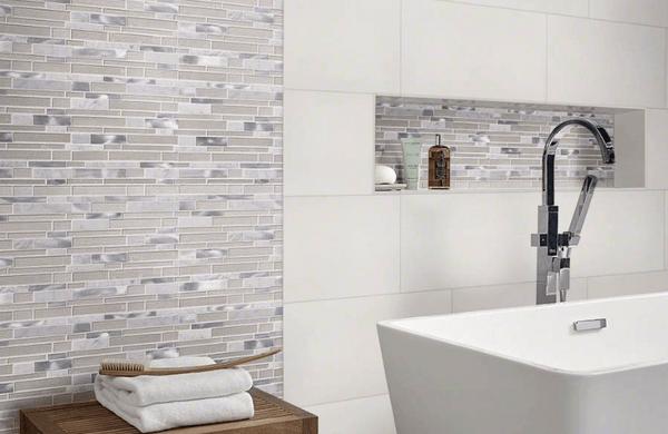 Domino Porcelain Tile Collection White Polished - 12"x24" - FloorLife