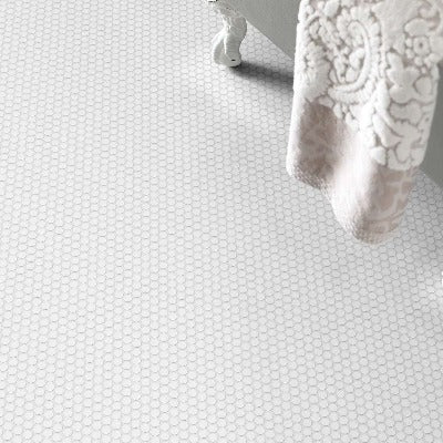 Shaw Tile Coolidge White Matte Penny Round Mosaic