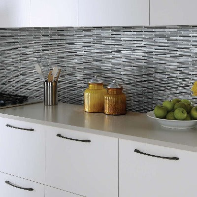 Shaw Tile Molten Linear Glass Obsidian Wall
