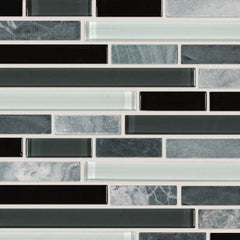 Shaw Tile Awesome Mix Midnight Random Linear Mosaic Wall