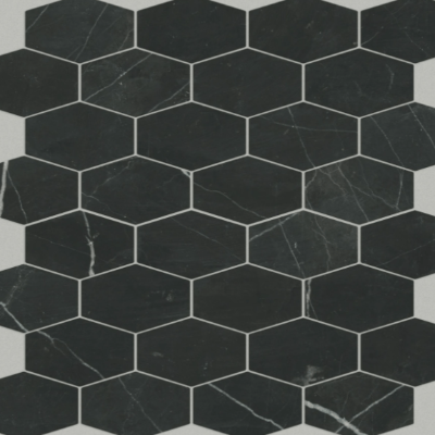 Shaw Tile Chateau Stretch Hexagon Nero Marquina