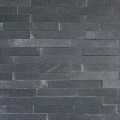 Realstone Systems Shadowstone Blackstone Leathered Panel 6"x24"