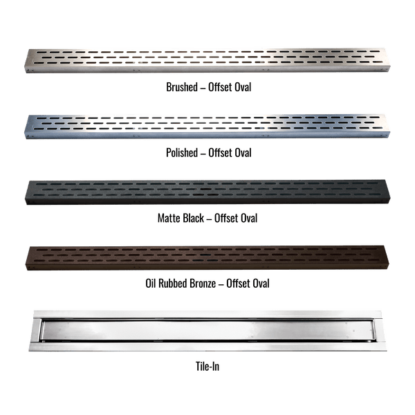 Laticrete Linear Drain Grate Offset Oval - Matte Black