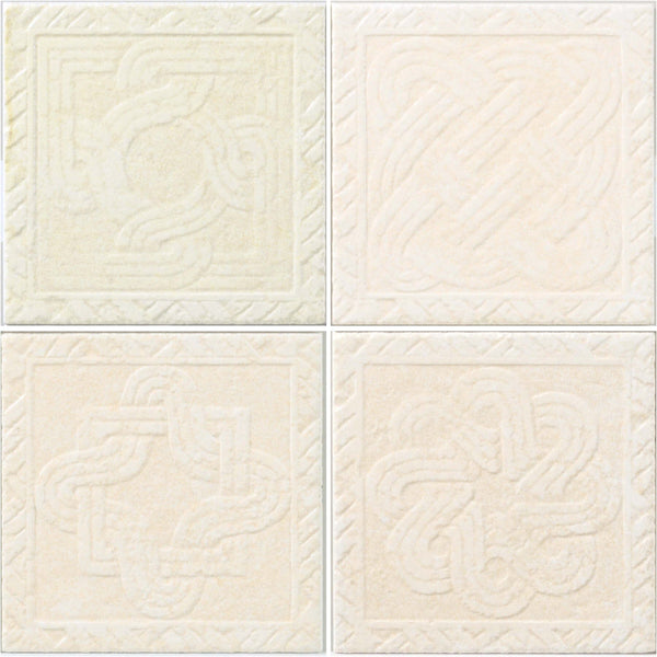 Virginia Pietra Di Ostuni 8x8 Trame Decorative Tile Avorio