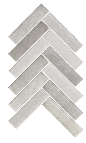 Virginia Pietra Di Ostuni 12x22 Fascia Spina Mosaic Tile Grigio