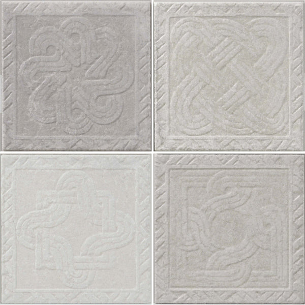 Virginia Pietra Di Ostuni 8x8 Trame Decorative Tile Grigio