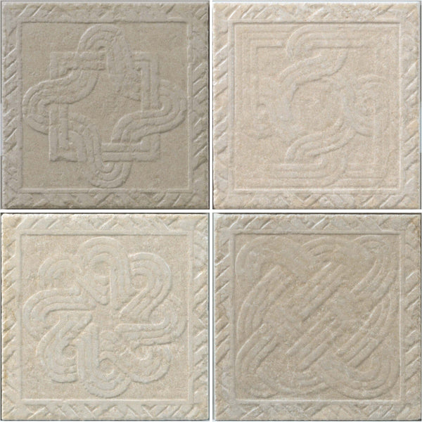 Virginia Pietra Di Ostuni 8x8 Trame Decorative Tile Sabbia