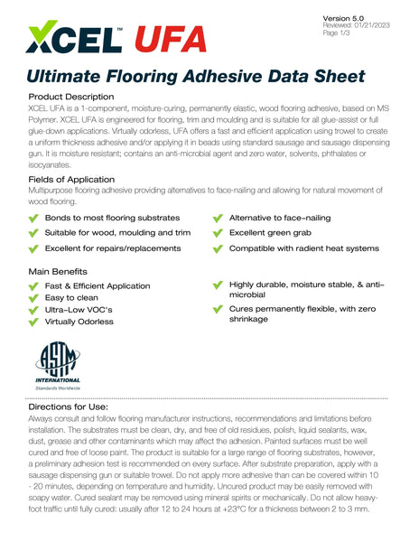 XCEL UFA Ultimate Flooring Adhesive