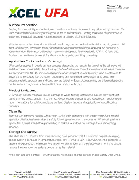 XCEL UFA Ultimate Flooring Adhesive