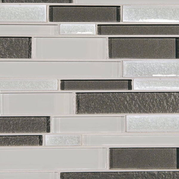 Daltile Crystal Shores Diamond Delta CS93 Random Linear Mosaic Swatch