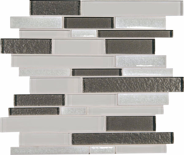 Daltile Crystal Shores Diamond Delta CS93 Random Linear Mosaic Swatch 2