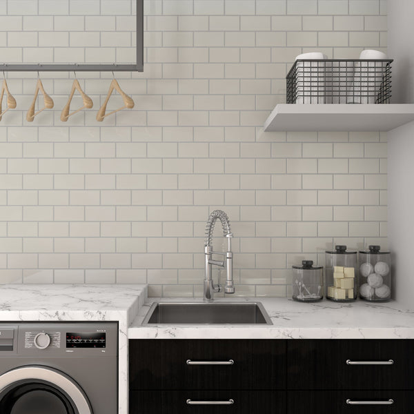 Daltile Amity Taupe AM51 Wall Tile 3"x6" Room Scene