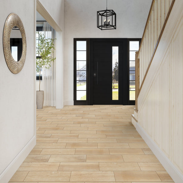 Daltile Emblem Beige EM01 7"x20" Room Scene