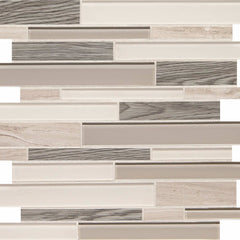 Daltile Idyllic Blends Serene Storm IB04 Linear Mosaic 12"x14" Swatch