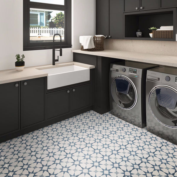 Daltile Memoir Cosmo Blue ME29 12"x12" Room Scene