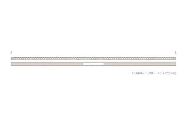 Schluter Kerdi Line Vario Linear Drain Grate and Channel Assembly 48" Herringbone