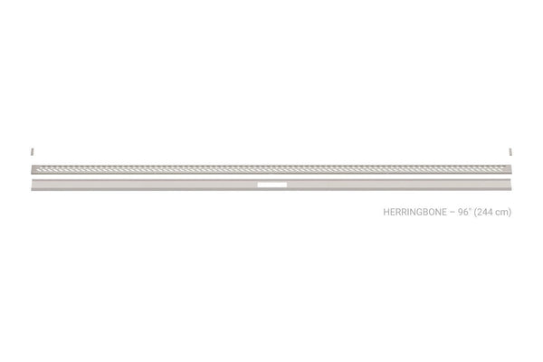 Schluter Kerdi Line Vario Linear Drain Grate and Channel Assembly 96" Herringbone