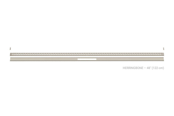 Schluter Kerdi Line Vario Linear Drain Grate and Channel Assembly 48" Herringbone