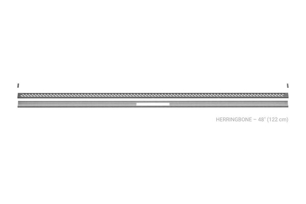 Schluter Kerdi Line Vario Linear Drain Grate and Channel Assembly 48" Herringbone
