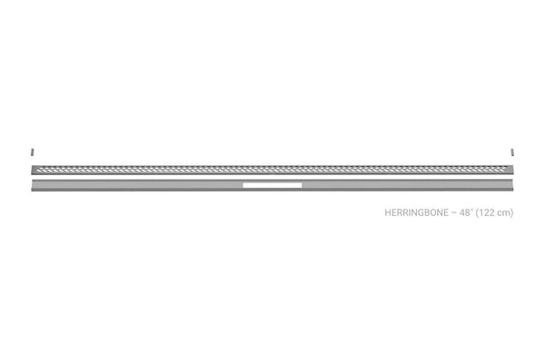 Schluter Kerdi Line Vario Linear Drain Grate and Channel Assembly 48" Herringbone