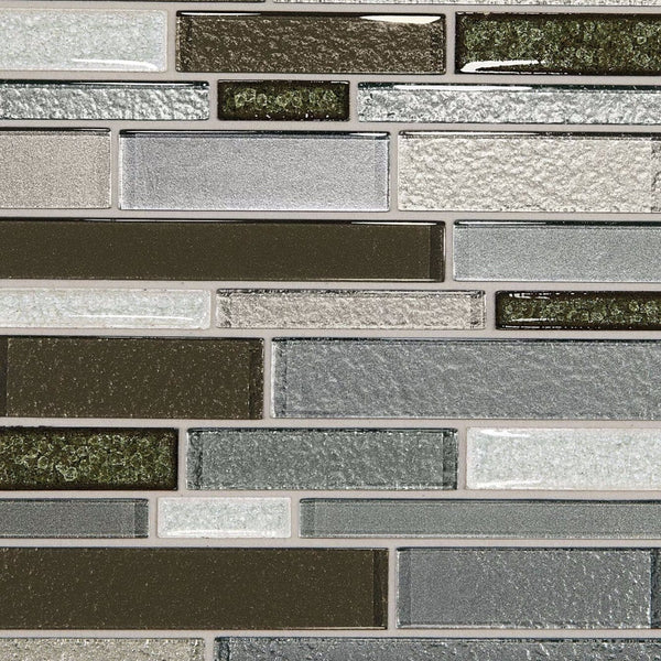 Daltile Crystal Shores Emerald Isle CS96 Random Linear Mosaic Swatch