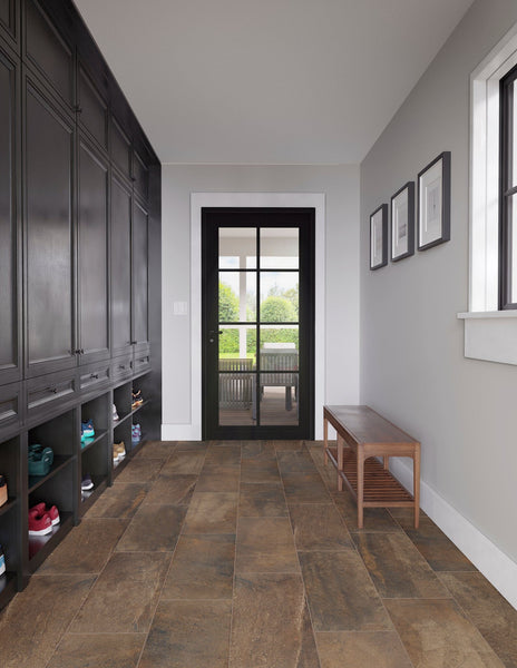 Daltile Slate Attache Multi Brown SA08 12"x24" Room Scene