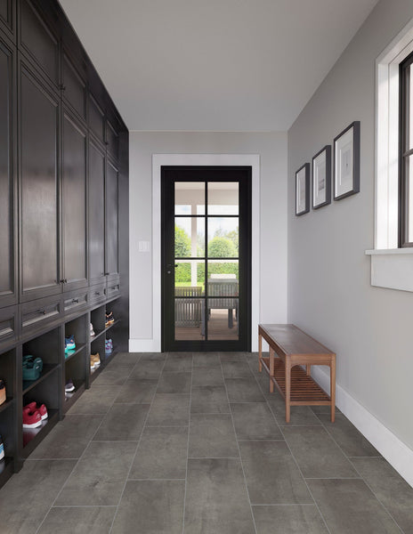 Daltile Slate Attache Meta Dark Gray SA07 12"x24" Room Scene