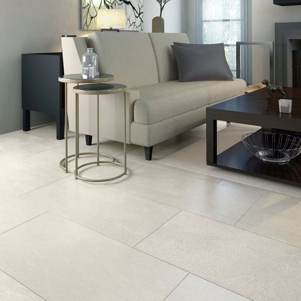 Daltile Slate Attache Meta White SA04 24"x24" Room Scene