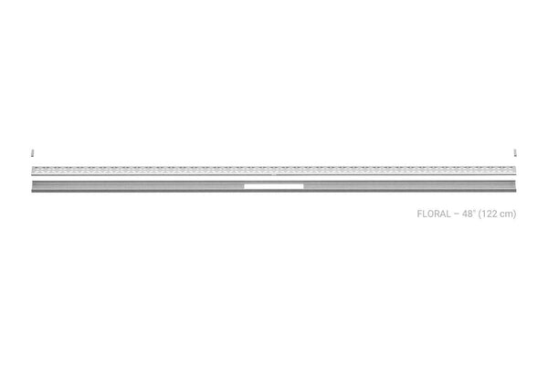 Schluter Kerdi Line Vario Linear Drain Grate and Channel Assembly 48" Floral