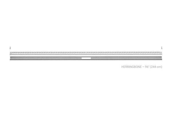 Schluter Kerdi Line Vario Linear Drain Grate and Channel Assembly 96" Herringbone