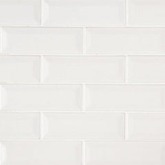 MSI Highland Park Whisper White Beveled Tile 2"x6"