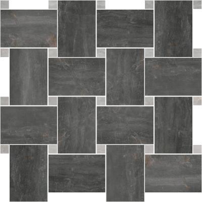 Paramount Tile Fossil Piombo 12" x 12" Semi-Polished Basket Weave Mosaic